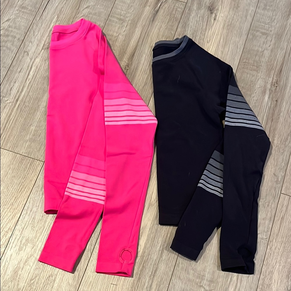 NWOT JoyLab Pink and Black Striped Sleeve Sweatshirts